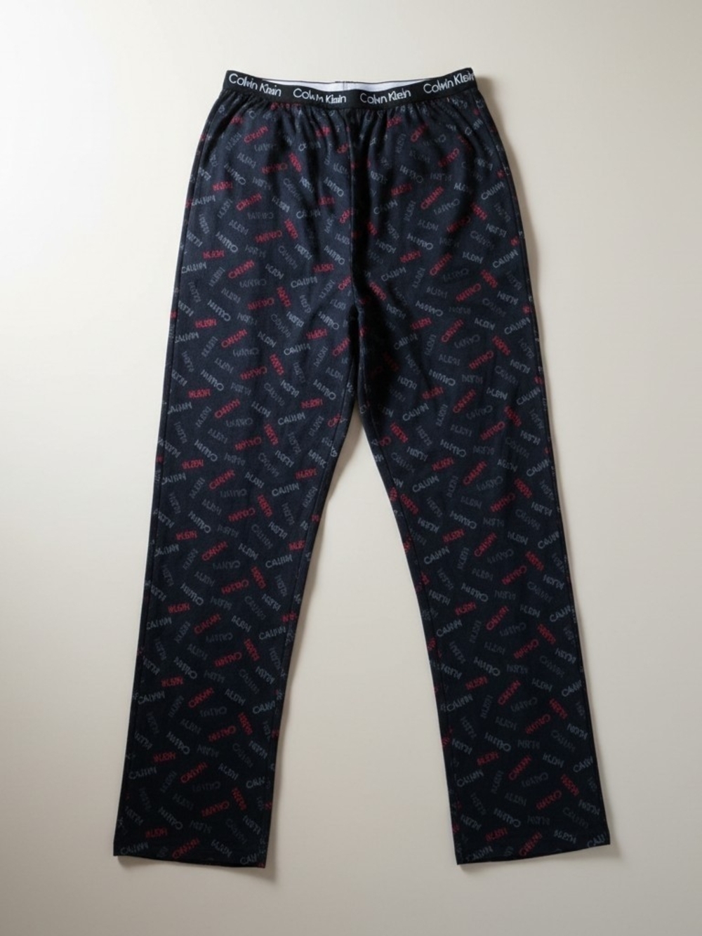 Calvin Klein Black Lounge Pants with Red and Gray Logo Print Youth XL
